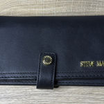 Steve Madden Wallet Black Soft Leather Gold Accents Card Holder Snap Closure Photo 0