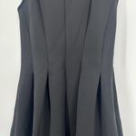 Ann Taylor Black Pleated Laser Cut Scuba Dress Sleeveless Eyelet Stretch Size 2 Photo 4