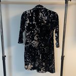 ZARA  Trafaluc Black Sequin & Velvet Asian Style 3/4 Length Sleeve Dress Size S Photo 8