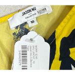 Jason Wu RTR Floral Sleeveless RuffleV Neck Top Tie Straps 10 Yellow Navy Blue Photo 8