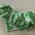 Olivaceous  Green Floral Crop Top Photo 0