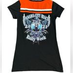 Panama City Beach 2021 Rally Week Biker Short Sleeve Short Sz S Orange Black Photo 1