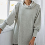 Maeve Anthropologie  Cowl Neck Long Sleeve Tunic‎ Style Sweater in Oatmeal Size S Photo 0