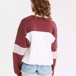 American Eagle AEO Rust Fleece Cinched Crew Neck Sweatshirt Photo 1