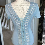 BKE  Boutique Lace-Up Back Short-Sleeved Tee Photo 0