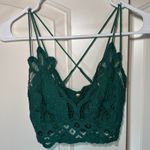 Free People Women's Adella Lace Bralette Small Pine Green Floral Boho Layering Photo 0