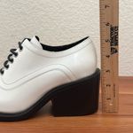 Acne Studios  White Leather Derby Oxford Lace Up Chunky Heels Shoes Size 37 Photo 11