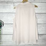 Vince Camuto Cream Flowy Cold Shoulder Bell Sleeve V-Neck Blouse Top Size Medium Photo 6