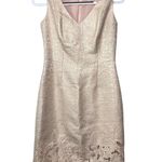 Rickie Freeman Teri Jon Metallic Pink Gold Dress Lace Party Cocktail Sheath 4 Photo 0