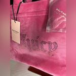 Juicy Couture Big Spender Pink Velour Tote Rhinestone Logo Shoulder Bag NWT Photo 2