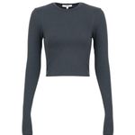 Joah Brown  Navy Cropped Crew Long Sleeve  Photo 4