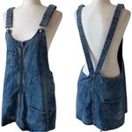 ZARA #100 DENIM OVERALL MINI WITH TIE DYE TANK Photo 1