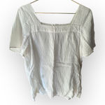 Madewell White Lightspun Harlow Square Neck Muslin Textured Blouse Photo 0