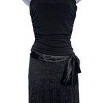 Y2K black tube top sparkly mini dress with ribbon detail Size M Photo 0