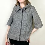 Vintage y2k Ambiance Apparel Grey Salt & Pepper Short Sleeve Pea Coat Size S Gray Photo 0