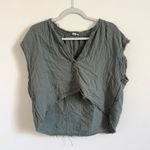 Aerie  Pool-To-Party Oversized Cropped Shirt Size Small Green Top Beach Summer Photo 0