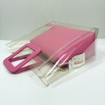 STAUD Shirley Transparent Handbag Tote Leather PVC Clear Pink Medium NWT Photo 13