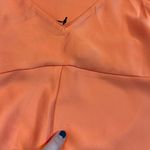 Etam Womens Medium Peach Satin Back Cut out Midi Slip Dress Slit Party Chic Orange Photo 10