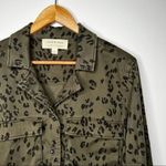 Cloth & Stone  Anthropology Green Leopard Lightweight Utility Jacket Size S Photo 2