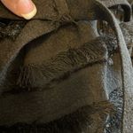 H&M TIERED FRINGE SKIRT ALINE FULL TIE BELT POCKETS ELASTIC WAIST 8 BLACK A74 Photo 6