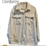 Ashley by 26 International  - off white /cream button up corduroy shirt shacket - Medium Photo 0
