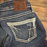 BKE Stella Boot Cut Stretch Jeans Rhinestones Distressed Whiskers Womens 27x31 Photo 4