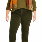 Coldwater Creek Corduroy Pants Mid Rise Stretch Olive Green Women’s Size 18W Photo 0