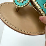 Jack Rogers  Nantucket Gold Sandals 6 Caribbean Blue Photo 5