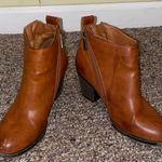 Bamboo Womens  Brown Ankle Booties With Chunky Heel Photo 0