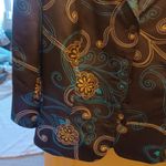 Amanda Smith  Women’s Silk  Blazer Jacket Size 6 3/4 Sleeve 3-button Black Gold… Photo 7