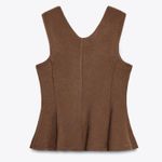 ZARA  NWT brown peplum sleeveless top Photo 4