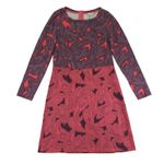 Boden Paisley Print Long Sleeve Cotton Dress Womens 4 Casual Purple Photo 0