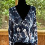 Young Fabulous and Broke Blue And White Tie Dye Draped Blouse Size M Photo 0