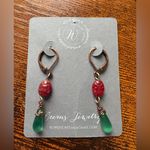 Copper and Red & Green Earrings 1.5” Photo 1