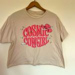 Large Cosmic Cowgirl Crop Graphic Tee Pink Photo 0