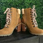 Crevo Footwear Joan Leather Sherpa Lace Up Ankle Boot 7 NWT Tan Photo 4