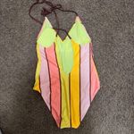Aerie Cheeky One-Piece Striped Swimsuit Bathing Suit Open Back Size XL NWT Photo 3