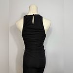 Michael Costello New!  x Revolve Ruched‎ Asymmetrical Hem Midi Dress in Black XS Photo 5