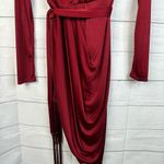 Altuzarra Target Womens size 2 Red Satin Wrap Dress W/ Scarf Photo 5