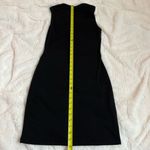 Solid Black Sleeveless Zip Up Mini Bodycon Dress Size M Photo 7