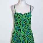 Donna Morgan  Green and Black Tropical Print Fit and Flare Midi Dress Size 10 Photo 2