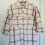 Universal Threads Universal Thread Cute Cream & Brown Plaid Flannel Dress/Shacket with Pockets | M Photo 1