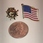 Vintage Gold Tone Celestial Sun American Flag Scatter Pins Tiny Pins Photo 1
