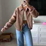 Teddy Fleece Jacket Brown Size M Photo 1