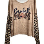 Baseball Mom Animal Print Sweatshirt 5XL Brown Size 5X Photo 0