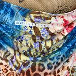 Reclaimed Vintage Mixed Print Halter Swim Dress Blue Size 16 Photo 2