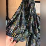 CAbi Elegant Multicolor Dress sheer sleeves square neckline party event flowy Photo 3