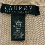 Ralph Lauren Lauren Linen Beige Open Knit Open Front Cardigan Womens Large Photo 1