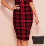 SheIn COPY - Mock Neck Tartan Bodycon Dress, size S Photo 0