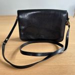 Brahmin  Vintage Luxury Designer Leather Small Crossbody Handbag Black 9"x6"x2.5" Photo 0